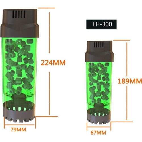 Aquarium Fish Tank Fluidized Moving Bed Filter Bubble Bio Media Filter with Air Stone and Sponge Filter