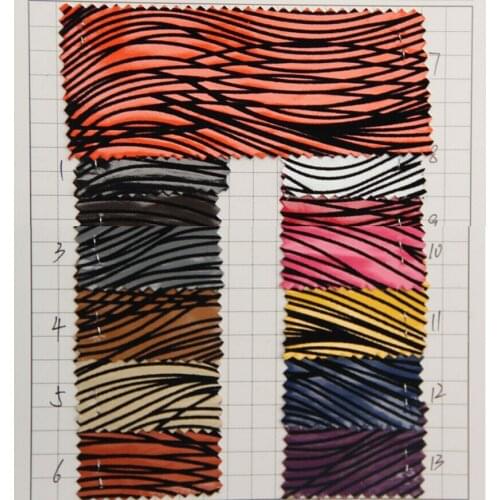 Free shipping Flocking waves pattern quality PU leather/ artificial leather fabric/ handbag leather material wholesale