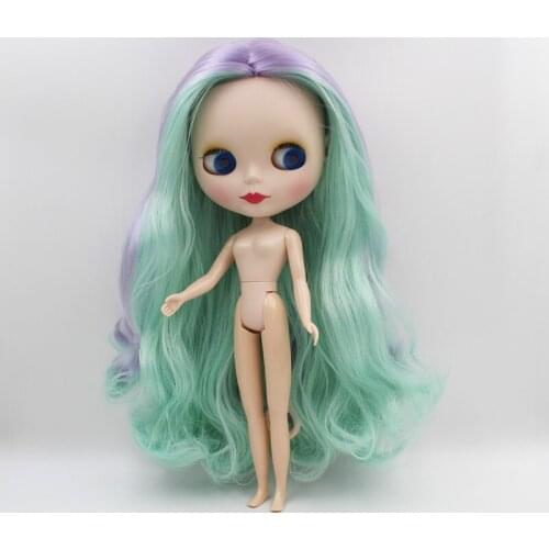 Free Shipping BJD joint RBL-506M DIY Nude Blyth doll birthday gift for girl 4 colour big eye dolls with beautiful Hair cute toy