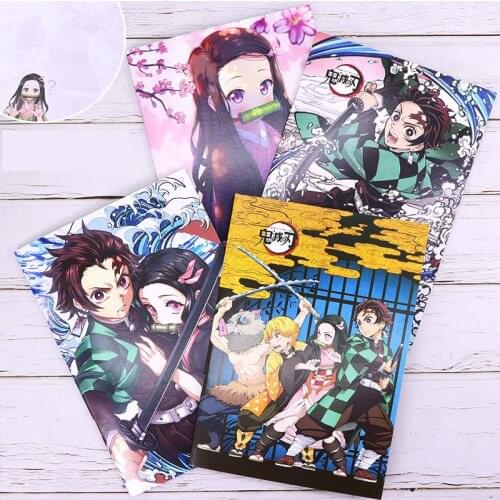 12 pcs/lot Creative Demon Slayer Notebook Cute Blank Word Book Card Color Page Notepads Stationery school supplies