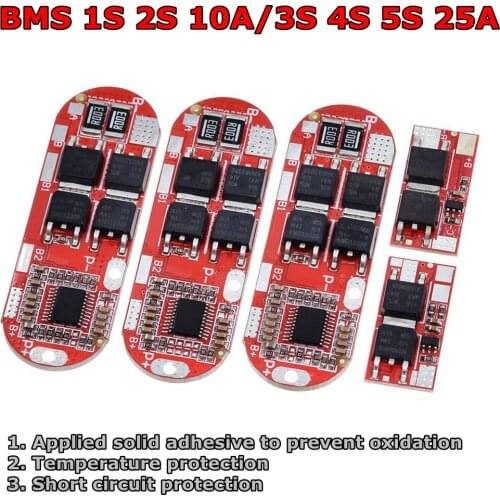 Bms 1s 2s 10a 3s 4s 5s 25a Bms 18650 Li-ion Lipo Lithium Battery Protection Circuit Board Module Pcb Pcm 18650 Lipo Bms Charger