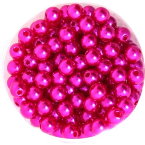 Fuchsia Color Round Approx 260pcs/lot 8mm Dia. Imitation Plastic Pearl Beads Wholesale for You to DIY CN-BSG01-03FS