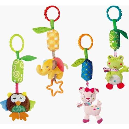 Newborn Bed Stroller Rattle Cute Cat Elephant Plush Campanula Baby Mobile Toy for Kids Ring Bell Crib Doll