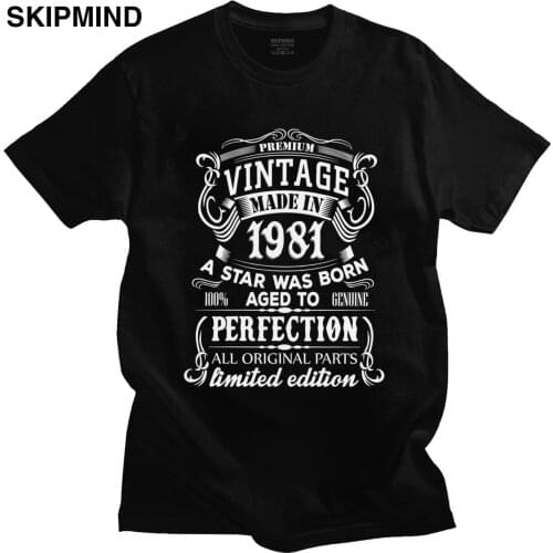 Vintage Made in 1981 T Shirt Men Short Sleeves Cotton Tee Legends Are Born In 1981 39 Years Old Birthday Gift T-shirt Gift Idea