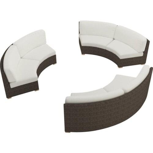 Best Seller Outdoor Wicker Furniture 3 Piece Round Sectional Set