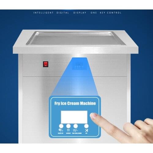 CE Full Stainless steel One pan flat Fried Ice cream machine ice pan maker Fry ice cream roll pan machine