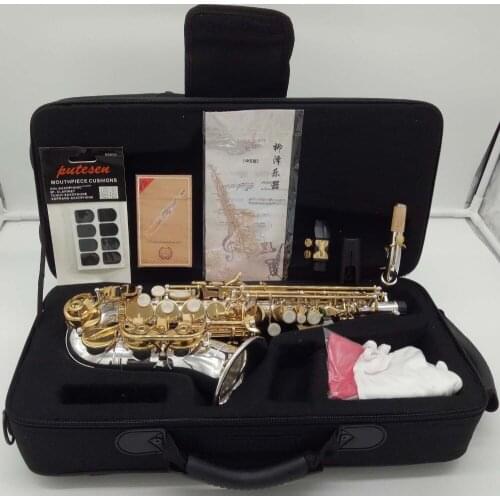 MFC Curved Soprano Saxophone SC-9937 SC-WO37 Nickel Silver Brass Sax Mouthpiece Patches Pads Reeds Bend Neck