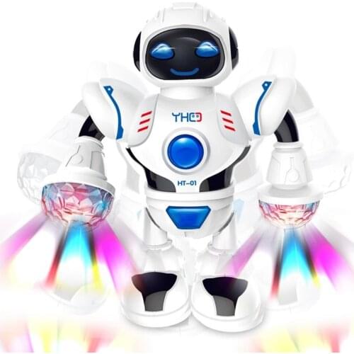 HGRC 20cm Mini Robot With Flashing Led Light Dancing Intelligent Model Electric Simulated Educational Robotic Toys for children