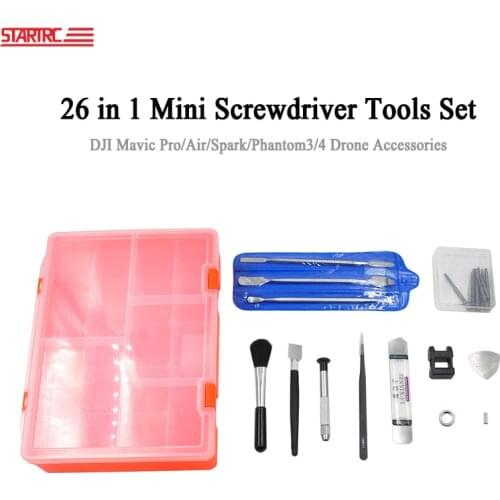 26 in 1 Mini Screwdriver Tools Set Drone Repair Parts & Storage Case For DJI Mavic 2/Pro/Air/Spark/Phantom3/4 Drone Accessories