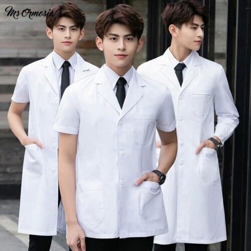 Wholesale unisex high quality Breathable laboratory Long coat Scrubs uniform pet shop uniform Beauty salon scrubs uniform white