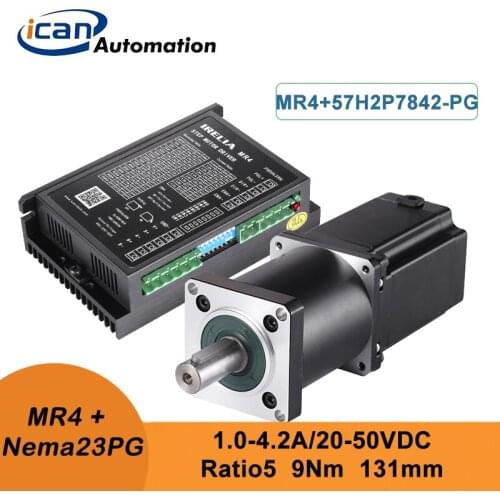 ICAN Planetary Stepper Motor Reducer Nema23 Ratio5 9Nm 131mm Digital Driver MR4 Dc Motor Kit
