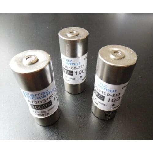 Fuses: A70QS100-22F 100A 700V / A70QS63-22F 63A / A70QS70-22F 70A / A70QS80-22F 80A 700V 22*58
