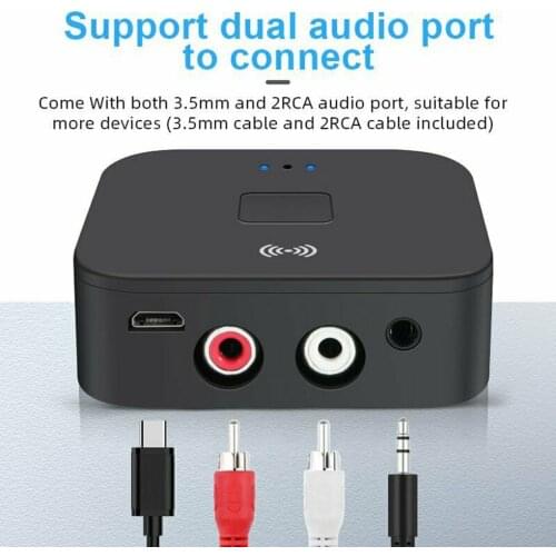NFC Bluetooth 5.0 Receiver 3.5mm AUX RCA Jack HIFI Stereo Audio Wireless Adapter Auto On/OFF For Car Kit Audio Receptor