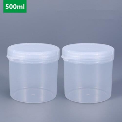 Empty 500ML Plastic Jar Refillable Plastic Bottle Food Grade Candy Grain Round Plastic Storage Container 10PCS