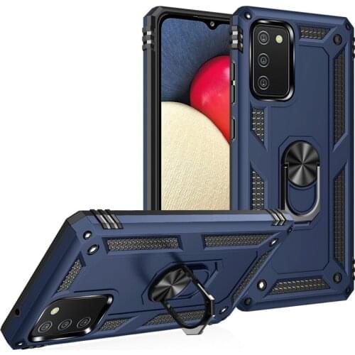 Luxury Armor Shockproof Case For Samsung A02S M02S A12 A32 A72 A52 A42 case Hybrid Case For M31S M51 A31 A21S Metal Ring Cover