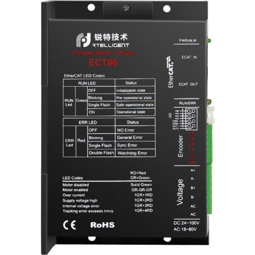 Rtelligent Nema 34 12N.M Closed Loop Stepper Motor with Nema 34 T86 Closed Loop Stepper Motor Driver with DS400-48 Power Supply