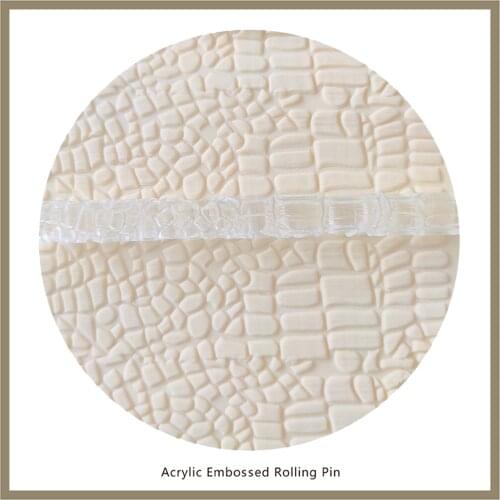 1 Piece Alligator Pattern Acrylic Textured Rolling Pin Kitchen Gadgets Fondant Sugar Craft Simple Cake Decorating Tools