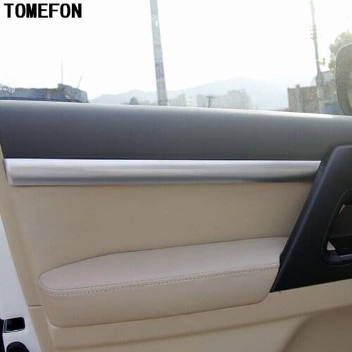 TOMEFON 4pcs For Toyota Land Cruiser LC200 2008 - 2015 2016 2017 ABS Chrome Inner Inside Door Decorative Stripe Trims