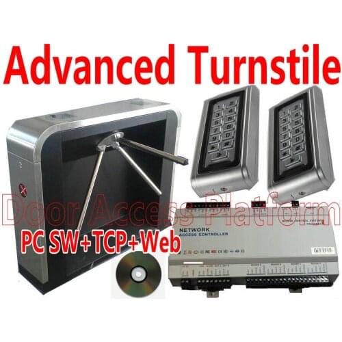 Advanced High End Type=Model B Tripod Turnstile Gate OutDoor Code+ RFID EM Access Reader IP Network Access Controller Turnstile