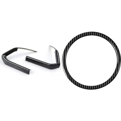 Interior Steering Wheel Button Sequin Decorative Cover with Steering Wheel Ring Logo Decal Trim Cover Sticker Moulding