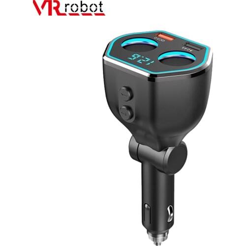 VR robot DC 12V -24V Dual Car Cigarette Lighter Socket Splitter Charger QC 3.0 Quick Charge 2 Ports USB Charger For GPS Phone
