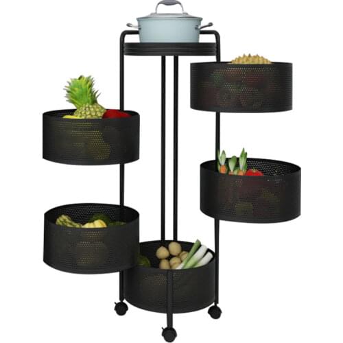 Rotating Vegetable Kitchen Multi-layer Shelf Household Cylindrical Storage Rack kitchen Items Kitchen Organizer And Storage