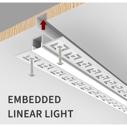 1M 10W Embedded LED Linear Bar Lamp Recessed Aluminum Profile SMD Black/White Silicone Cover Foyer Kitchen Indoor Strip Lighting