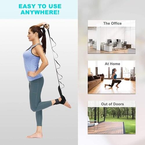 Health Care Yoga Ligament Stretching Belt Safely Stretching Training Strap Stroke Rehabilitation Strap with Loops for Ballet