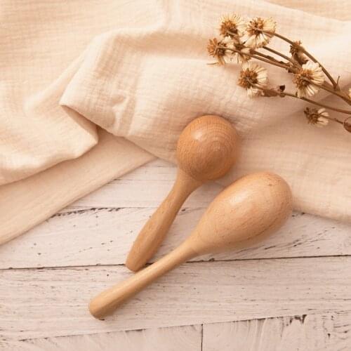 2Pcs Wooden Sand Hammer Toy Maraca Rattles Sand Hammer Kids Educational Toy Musical Party Favor Child Baby Shaker Toys
