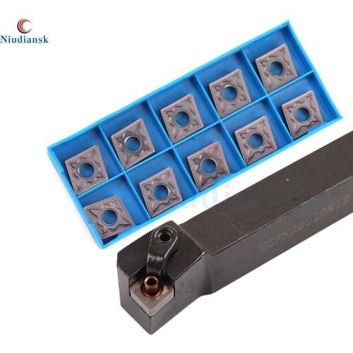 1pc MCFNR2020K12 MCFNR2525M12 High Quality External Turning Tool Holder MCFNL 10pcs CNMG1204 Carbide Inserts CNC Lathe Tools Set