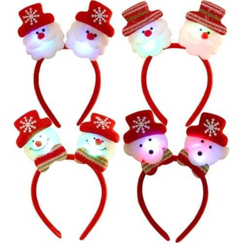 1PCS Light Christmas antlers Headbands snowflake Head Buckle Adult Children Xmas tree Headwear new year Party Decorations