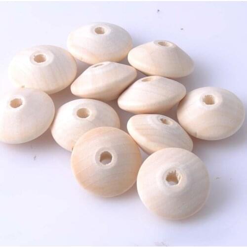 12x23mm 10pcs Natural Flat round Wooden Wheel Beads Fit Jewelry DIY MT0685