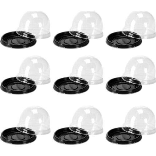 100Pcs Mini Cake Box, Clear Plastic Cookies Muffins Dome Box 2 Inch Mooncake Box With With Clear Dome For Birthday Party-ABUX