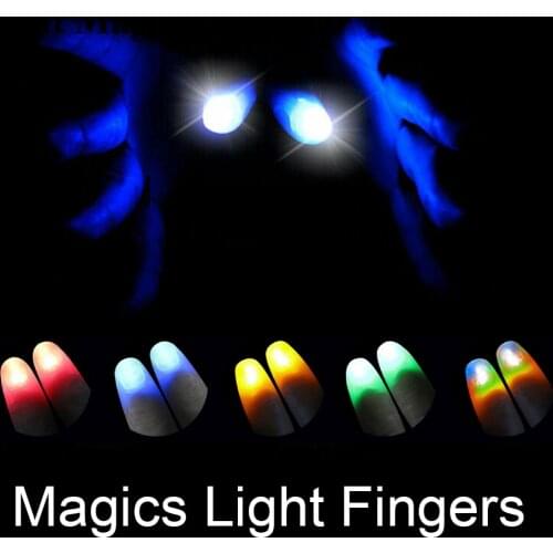 2Pcs Thumbs Led Light Up PVC Party Magic Light Creative Magic Makers Red Light Up Thumb Tips with LED Children Luminous Gifts