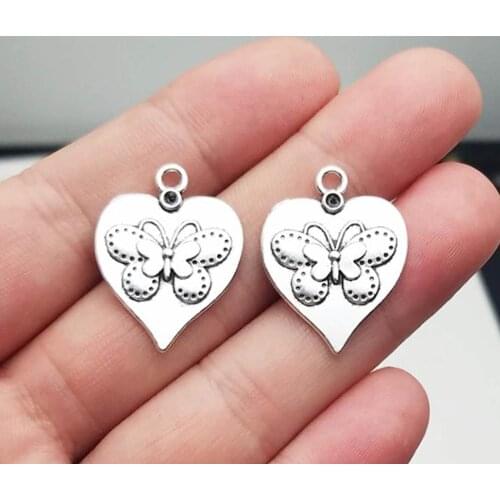 20pcs/lot--25x20mm, Antique silver plated butterfly charms,DIY supplies,Jewelry accessories