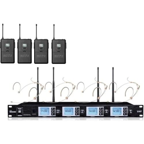 4 Channel Wireless Headset Microphone System