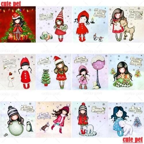 5D Diamond Painting diamond mosaic Cartoon cute girl diamond embroidery cross stitch rhinestone pictures Christmas Children gift