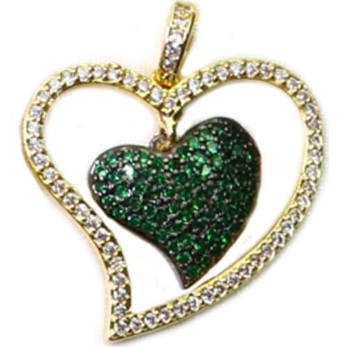 6pcs Heart charm necklace Zircon heart pendants necklace mix colors crystal jewelry fashion jewelry necklace for women 50870