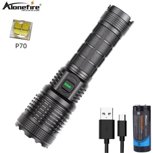 Alonefire X19 Most Ultra Powerful XHP70 26650 LED Flashlight XLamp Rechargeable USB torch Tactical Light Camp Torch