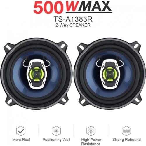 5 Inch 12V 500W 2 Way Car Coaxial Auto Audio Music Stereo Full Range Frequency Hifi Speakers Non-destructive Installation