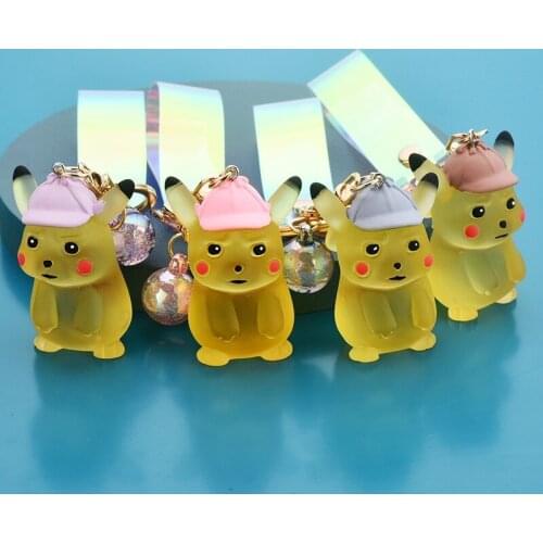 Pokemon Pikachu Keychain Cartoon Anime Character Cute Style Boy Girl School Bag Key Chain Keychain Accessories Birthday Gift