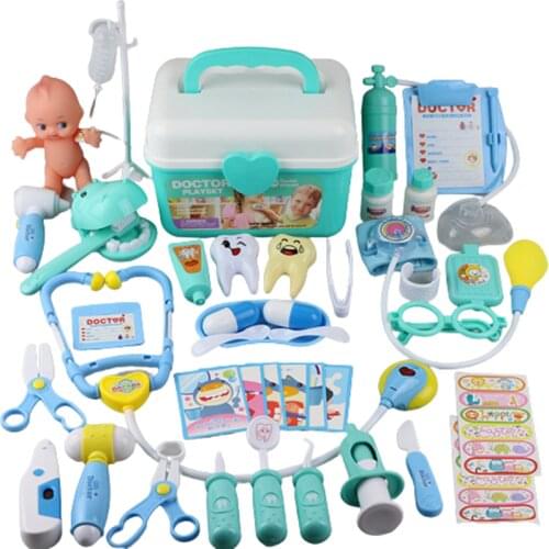 Childrens Simulation Medical Box Boy Girl Little Doctor Toy Suit Stethoscope Injection Play House Toy Gifts for Kids