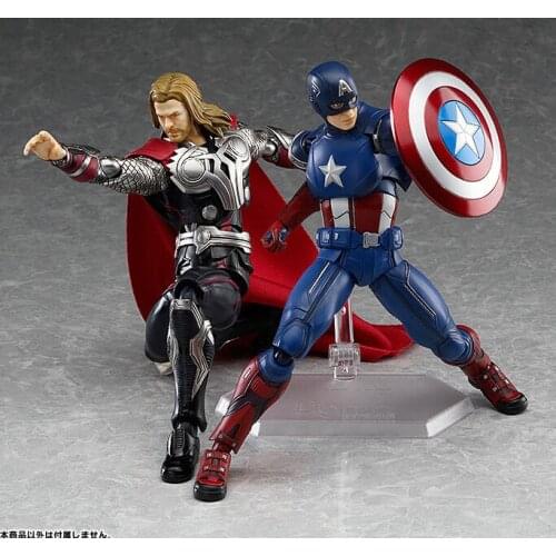 Figma Marvel Avengers Super Hero 14cm PVC Captain America & Thor Figure Model Collection & Gift Toys for Children
