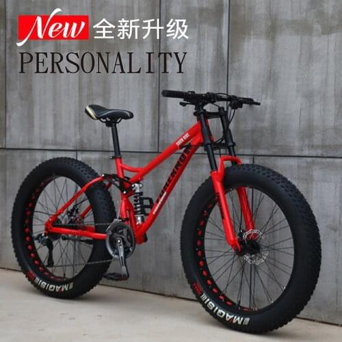 Variable Speed 4.0 Fat Tire Mountain Bike Dual-shock Integrated Wheel Folding Mountain Bike Bicycle