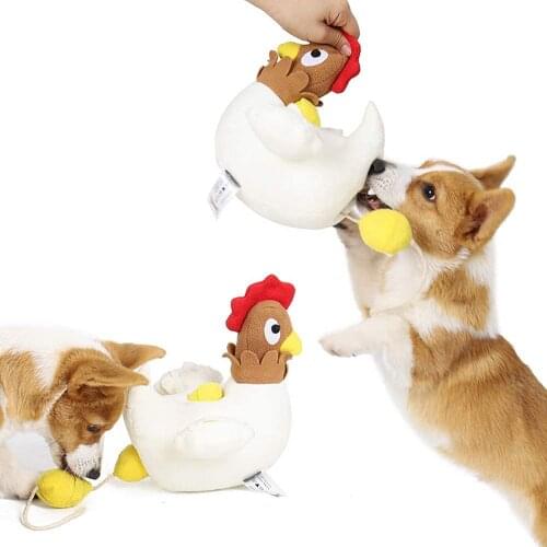 Cotton Dog Training Products Hen Shaped Dog Sniffing Toy for Medium Dogs Puzzle Plush Pet Interactive Toys Funny Puppy Chew Toys