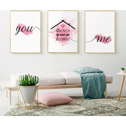 Nordic Style Canvas Painting Minimalist Sweet Home Posters and Prints Wall Art Picture for Living Room Couples Room Modern Decor