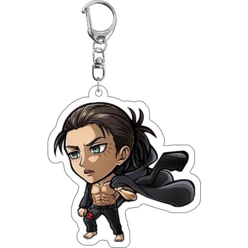 Classic Anime Attack on Titan Keychain Levi Rivaille Ackerman Eren Acrylic Figures Key Chain Backpack Car Accessories Fans Gift
