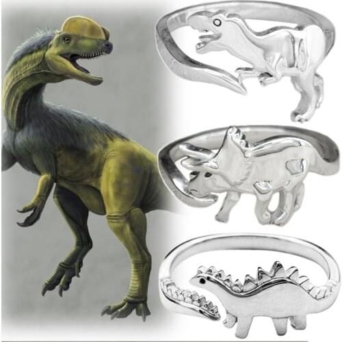 Dinosaur Rings Long-necked Dragon Stegosaurus Jewelry Toy Cute Animal Open Adjustable Ring Gift for Women Rings