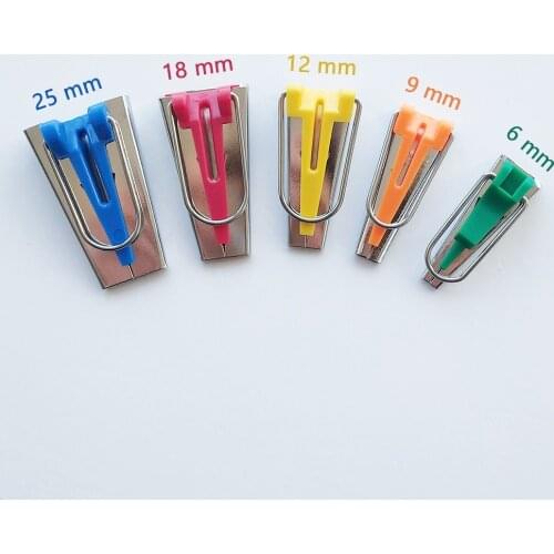 High Quality Bias Tape Makers 5 Size 6mm 9mm 12mm 18mm 25mm Binding Foot Snap On Foot Hand DIY Sewing Tools Accessories LFR11