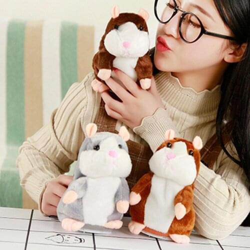 Cute Talking Nod Sound Record Pet Hamster Mouse Soft Plush Toy Children Birthday Gift Parent-Child Interactive Toys